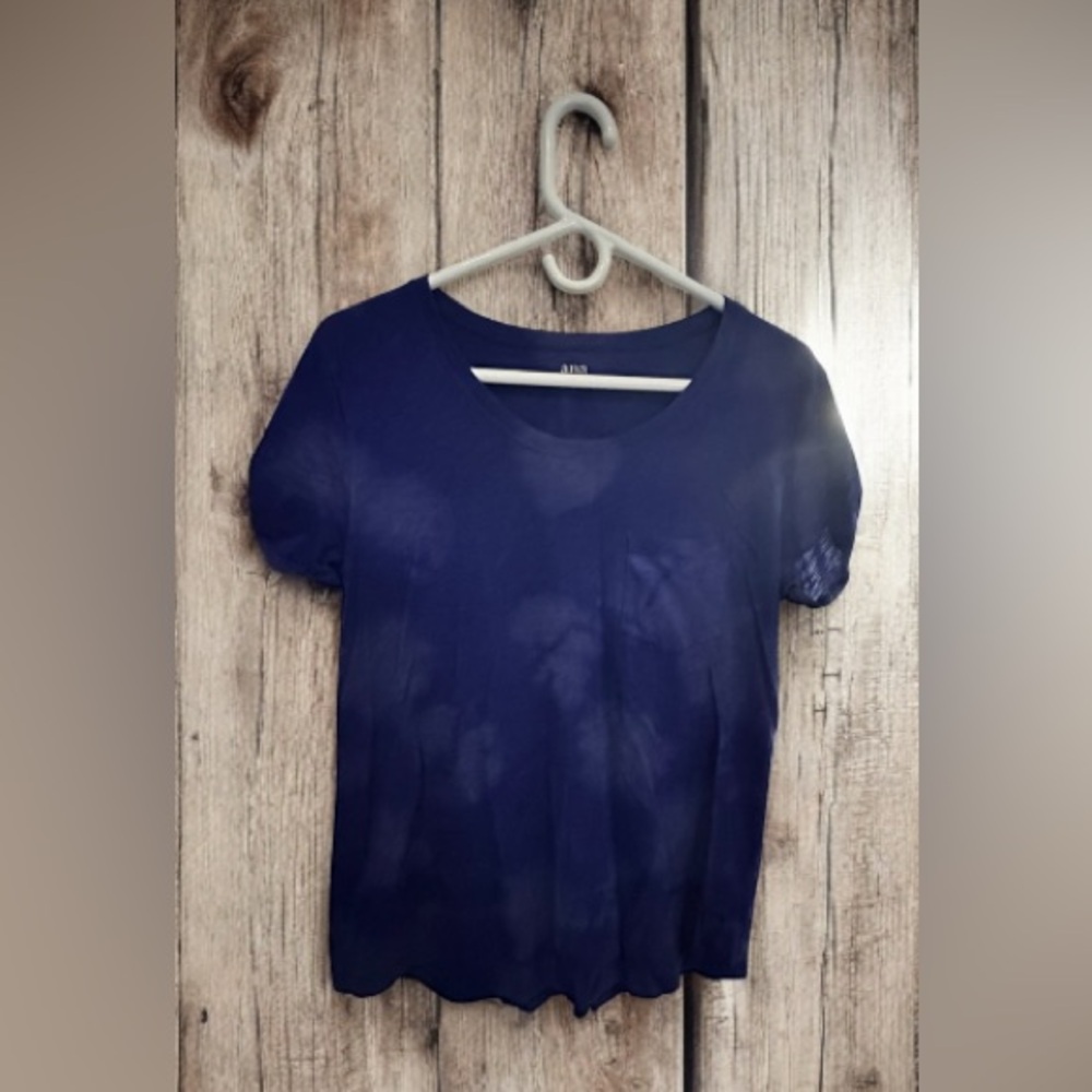A.L.C. Deep Blue Short Sleeve tie dye shirt